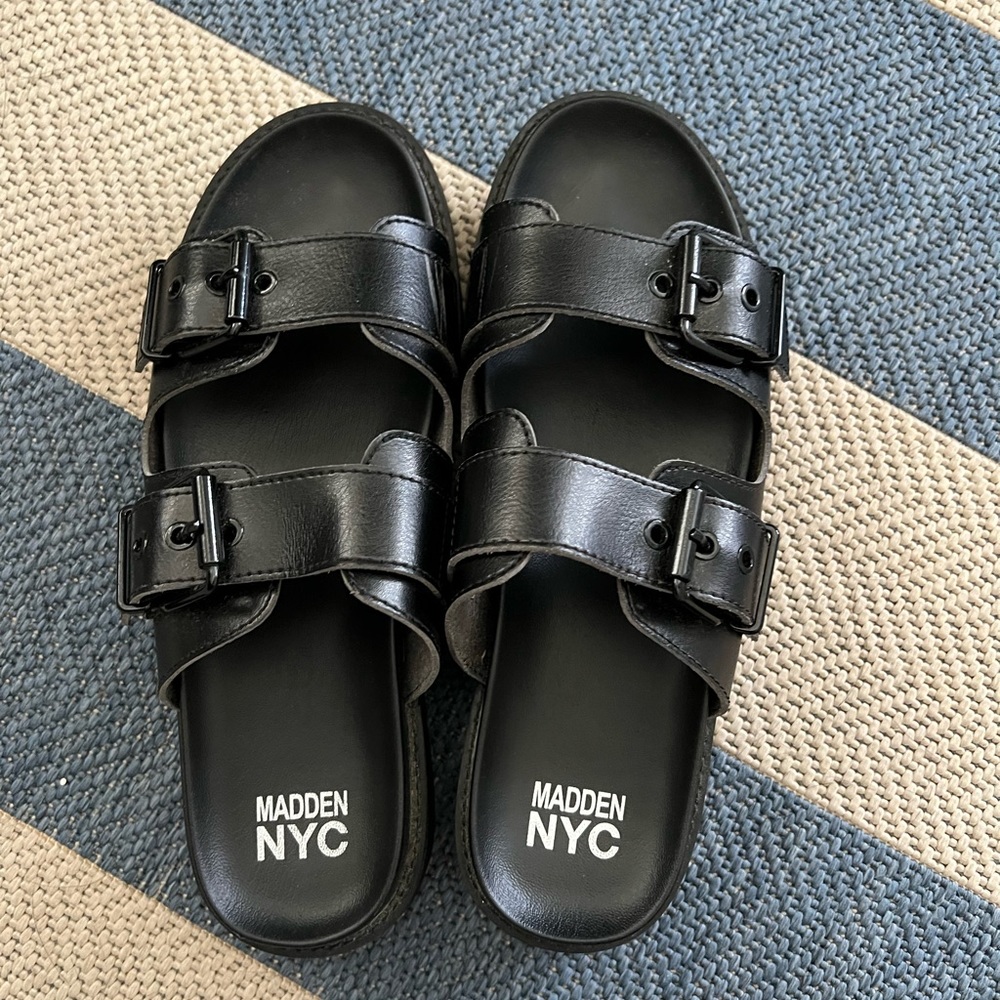 Black chunky sandals